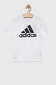 adidas t-shirt bawełniany dziecięcy U BL IB1670 biały SS23