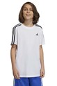 Παιδικό βαμβακερό μπλουζάκι adidas U 3S απλικέ λευκό IC0605