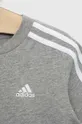 сірий Дитяча бавовняна футболка adidas LK 3S CO