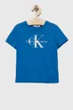 μπλε Παιδικό βαμβακερό μπλουζάκι Calvin Klein Jeans Για αγόρια