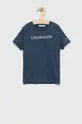 modra Otroška bombažna kratka majica Calvin Klein Jeans Fantovski