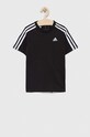 adidas tricou de bumbac pentru copii U 3S HR6330 negru SS23