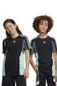 črna Otroška bombažna kratka majica adidas U 3S CB TEE Fantovski