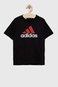 Dětské bavlněné tričko adidas U BL 2 TEE HR6369 černá SS23
