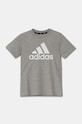 Παιδικό βαμβακερό μπλουζάκι adidas U BL HR6379 γκρί SS23