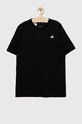 adidas t-shirt bawełniany dziecięcy U SL HR6397 czarny