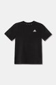 adidas t-shirt bawełniany dziecięcy U SL HR6397 czarny SS23