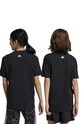 Детска памучна тениска adidas U LIN HR6400 черен