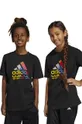 μαύρο Παιδικό βαμβακερό μπλουζάκι adidas Για αγόρια