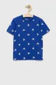 Otroška bombažna kratka majica adidas LK BLUV CO modra