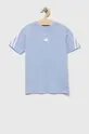 modrá Detské bavlnené tričko adidas U FI 3S Chlapčenský