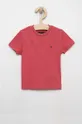 έντονο ροζ Παιδικό βαμβακερό μπλουζάκι Tommy Hilfiger Για αγόρια