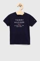námořnická modř Dětské bavlněné tričko Tommy Hilfiger Chlapecký