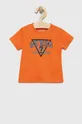pomarańczowy Guess t-shirt bawełniany niemowlęcy Chłopięcy