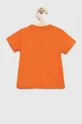 Pamučna majica kratkih rukava za bebe Guess narančasta