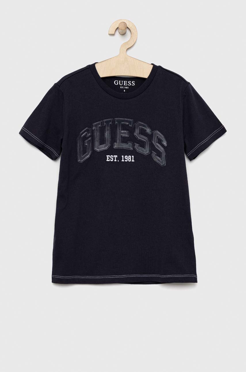 granatowy Guess t-shirt dziecięcy Chłopięcy