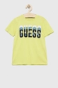 πράσινο Παιδικό βαμβακερό μπλουζάκι Guess Για αγόρια