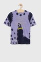 Guess t-shirt bawełniany dziecięcy L3RI21.K5M20.PPYX fioletowy SS23