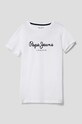 Pepe Jeans t-shirt bawełniany dziecięcy nadruk biały PB503493