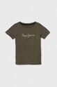 Pepe Jeans t-shirt bawełniany dziecięcy PJL BJ zielony PB503493