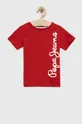 красный Детская хлопковая футболка Pepe Jeans Для мальчиков
