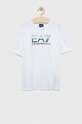 EA7 Emporio Armani t-shirt bawełniany dziecięcy nadruk biały 3RBT58.BJ02Z
