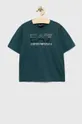 zielony EA7 Emporio Armani t-shirt bawełniany dziecięcy Chłopięcy