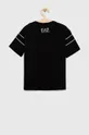 Detské bavlnené tričko EA7 Emporio Armani čierna