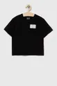 чёрный Детская хлопковая футболка EA7 Emporio Armani Для мальчиков