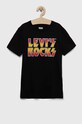 Levi's gyerek pamut póló pamut fekete 9EH895