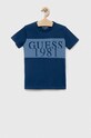 Guess t-shirt bawełniany dziecięcy nadruk niebieski L3GI07.K8HM0.PPYX