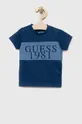modrá Detské bavlnené tričko Guess Chlapčenský