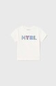 Mayoral t-shirt bawełniany dziecięcy nadruk biały 106.3G.BABY.B.PPYX