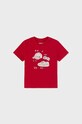 Mayoral t-shirt bawełniany niemowlęcy nadruk czerwony 1025.3J.BABY