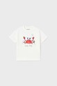 Mayoral t-shirt bawełniany niemowlęcy nadruk biały 1026.3K.BABY