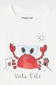 Mayoral t-shirt bawełniany niemowlęcy biały 1026.3K.BABY