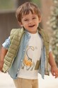 Mayoral t-shirt bawełniany niemowlęcy nadruk biały 1027.3L.BABY