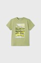 Mayoral t-shirt bawełniany dziecięcy 3010.5D.MINI.B zielony SS23