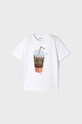 Mayoral t-shirt bawełniany dziecięcy nadruk biały 3014.5E.MINI.B