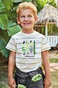 Mayoral t-shirt bawełniany dziecięcy nadruk zielony 3017.5F.MINI.B
