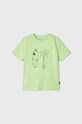 Mayoral t-shirt bawełniany dziecięcy 3019.5F.MINI zielony SS23
