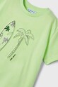 Mayoral t-shirt bawełniany dziecięcy zielony 3019.5F.MINI