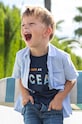 Mayoral t-shirt bawełniany dziecięcy nadruk granatowy 3019.5F.MINI