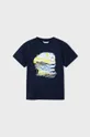 granatowy Mayoral t-shirt bawełniany dziecięcy Chłopięcy
