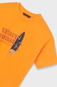 Chłopiec Mayoral t-shirt bawełniany dziecięcy 6084.7E.JUNIOR pomarańczowy