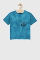 Sisley t-shirt bawełniany dziecięcy nadruk niebieski 3085X1036.G.SEASONAL