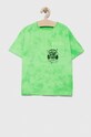 Sisley t-shirt bawełniany dziecięcy nadruk zielony 3085X1036.G.SEASONAL