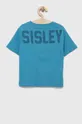 Sisley t-shirt bawełniany dziecięcy niebieski