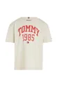 Παιδικό βαμβακερό μπλουζάκι Tommy Hilfiger μπεζ