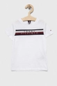 biały Tommy Hilfiger t-shirt bawełniany dziecięcy Chłopięcy